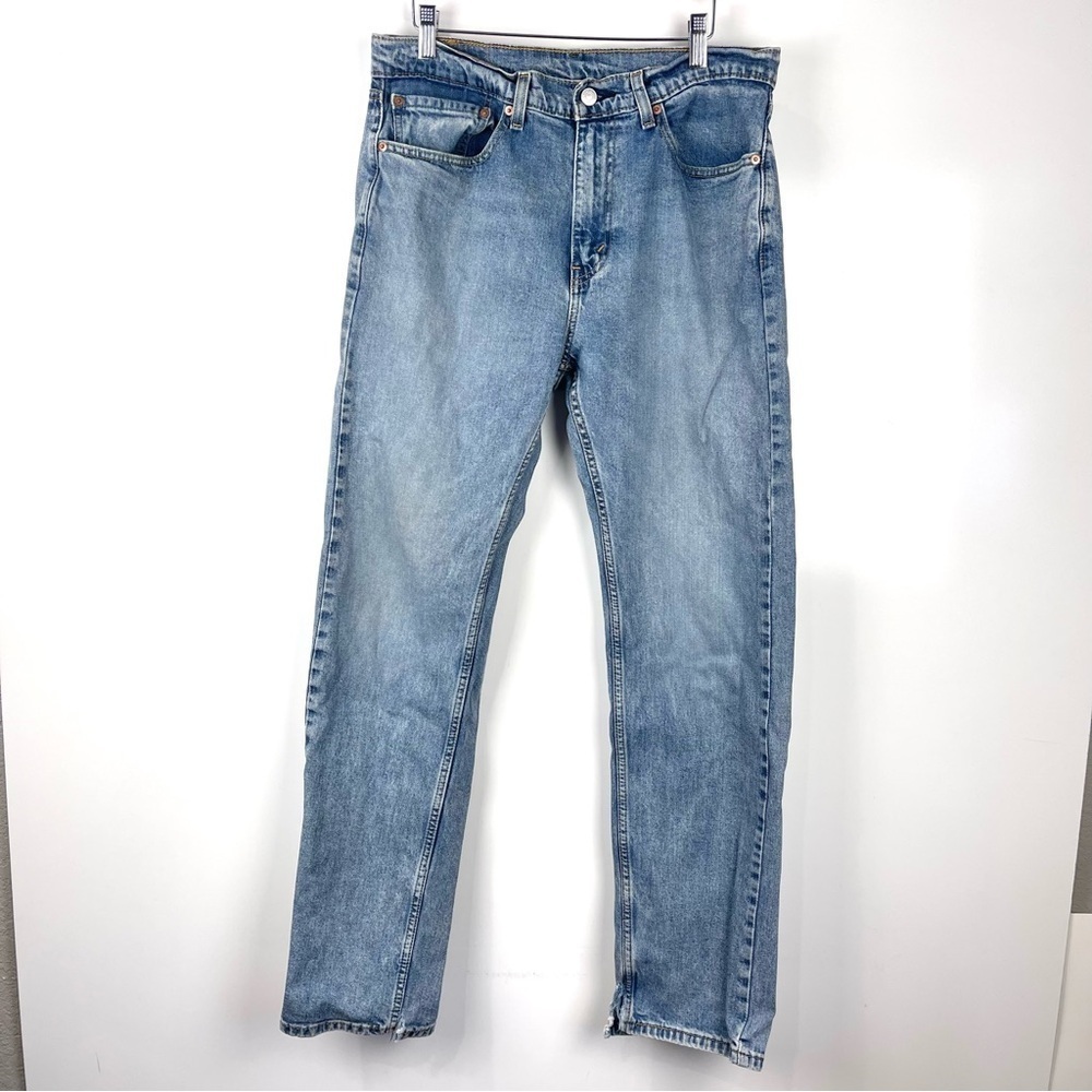 Levi's Men's 505 Regular Fit Straight Leg Jeans Size 34 x 32 Light Blue Wash